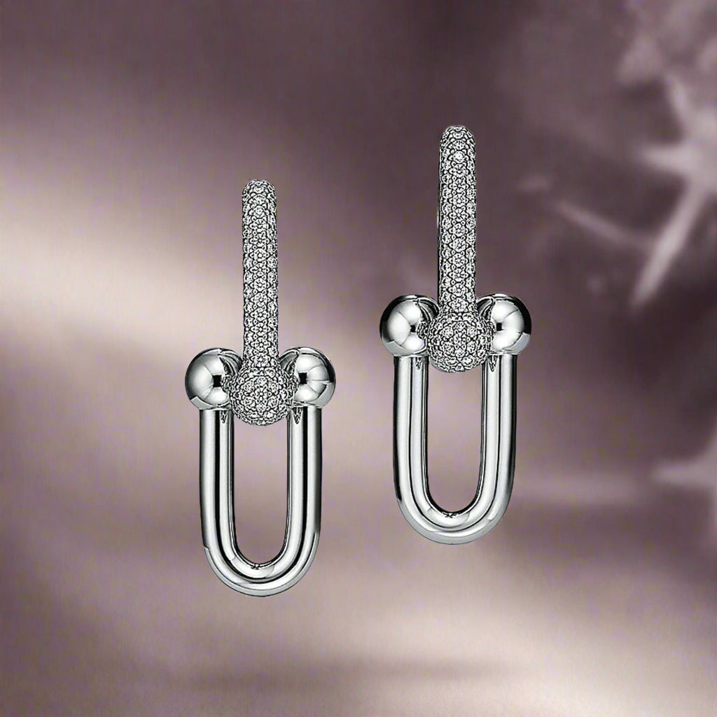 18K Celestial T HardWear Large Link Diamonds Earrings