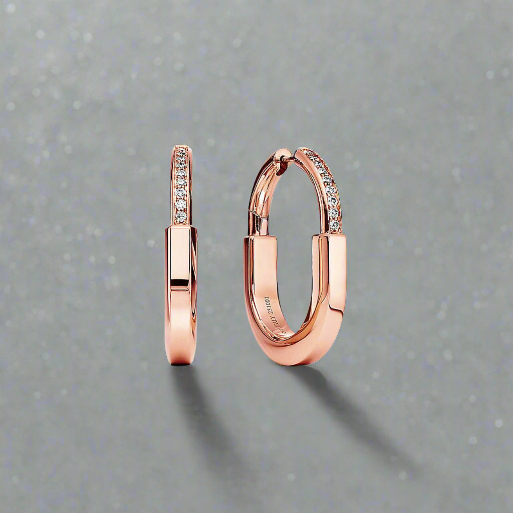 18K Celestial T Lock Diamonds Medium Earrings