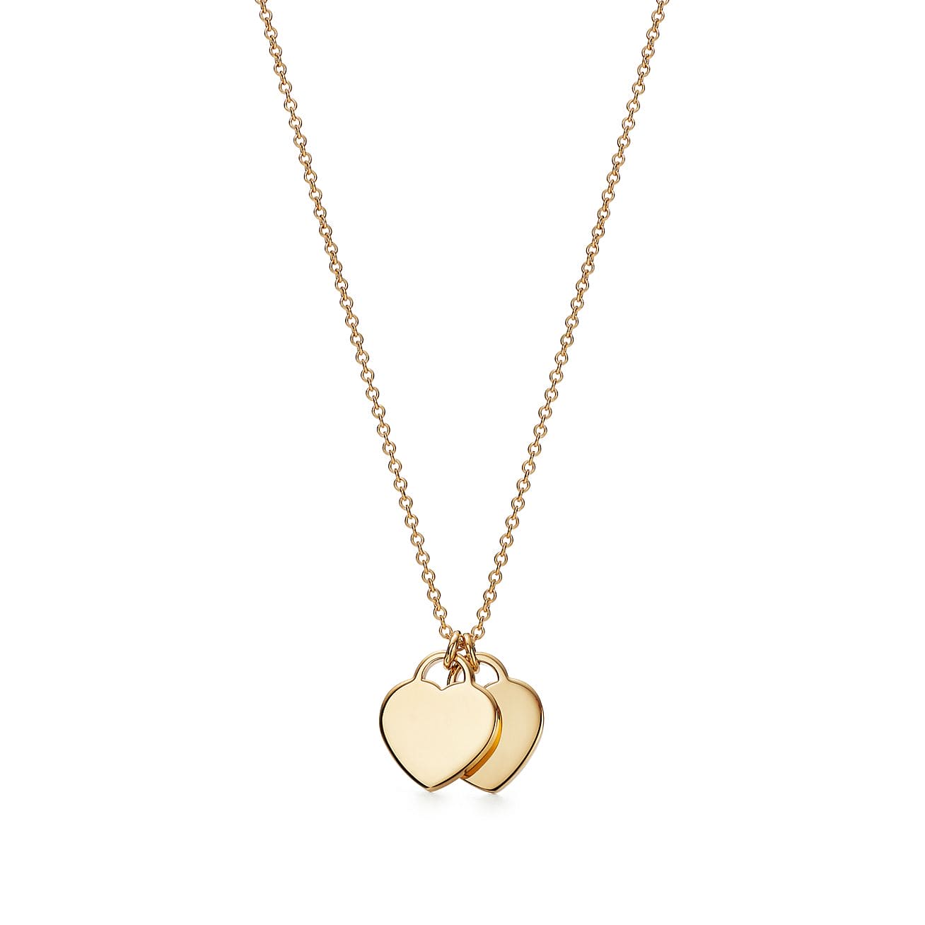 18K Celestial Return to T Mini Double Heart Necklace