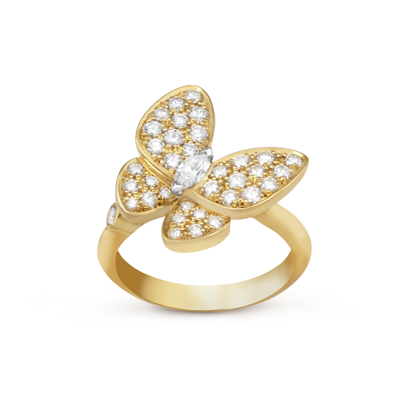 18K Celestial Two Butterfly Ring