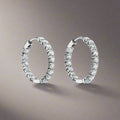 18K Celestial T Hoop Diamonds Earrings
