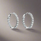 18K Celestial T Hoop Diamonds Earrings