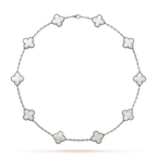 18K Vintage Alhambra Pearl 10 Motifs Necklace