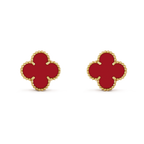 18k Vintage Alhambra Carnelian Earrings