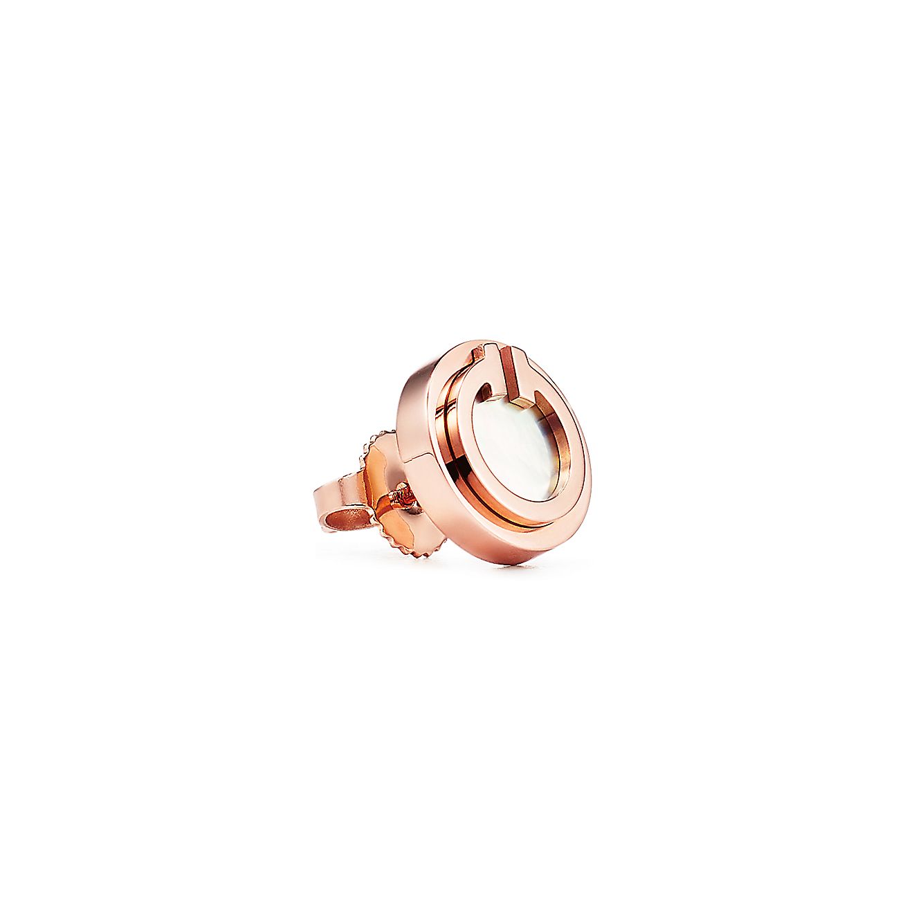 18K Celestial T Mother-of-pearl Circle Earrings