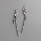 18K Celestial T Knot Drop Diamonds Earrings
