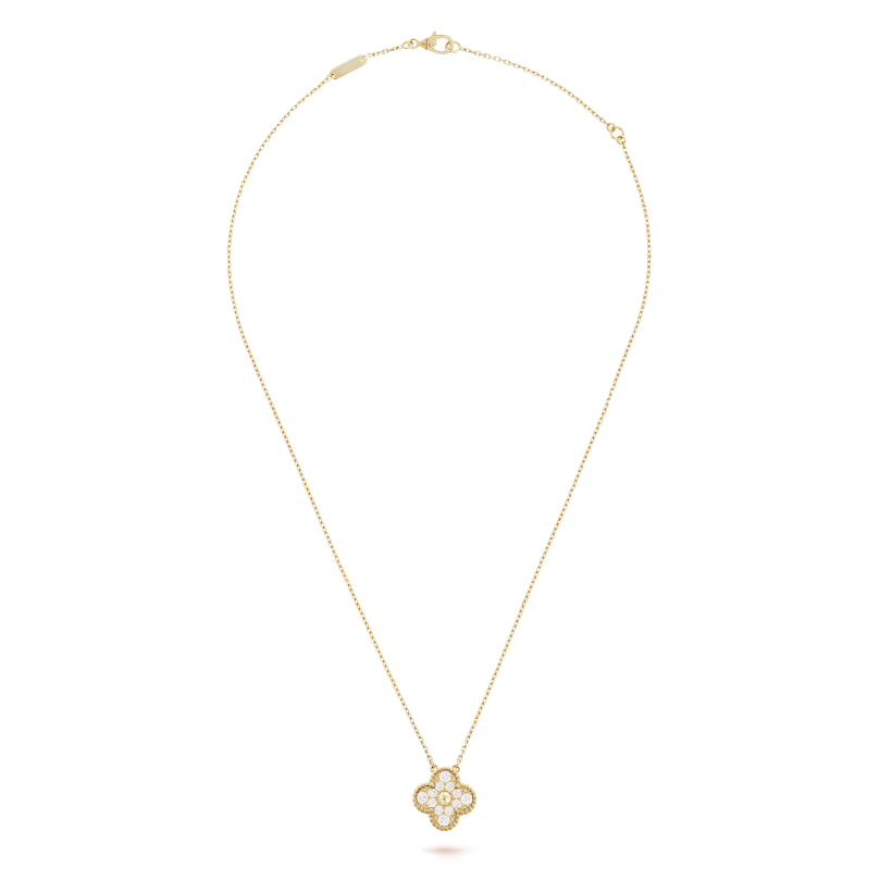 18K Celestial Sweet Alhambra Diamond Clover Necklace