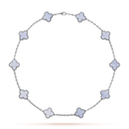 18K Vintage Alhambra Chalcedony 10 Motifs Necklace