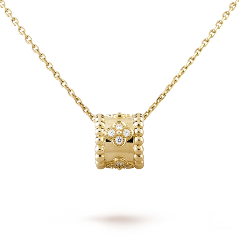 18K Celestial Perl̩e Clovers Pendant Necklace