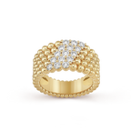 18K Celestial Perl̩e Diamonds Five Rows Ring