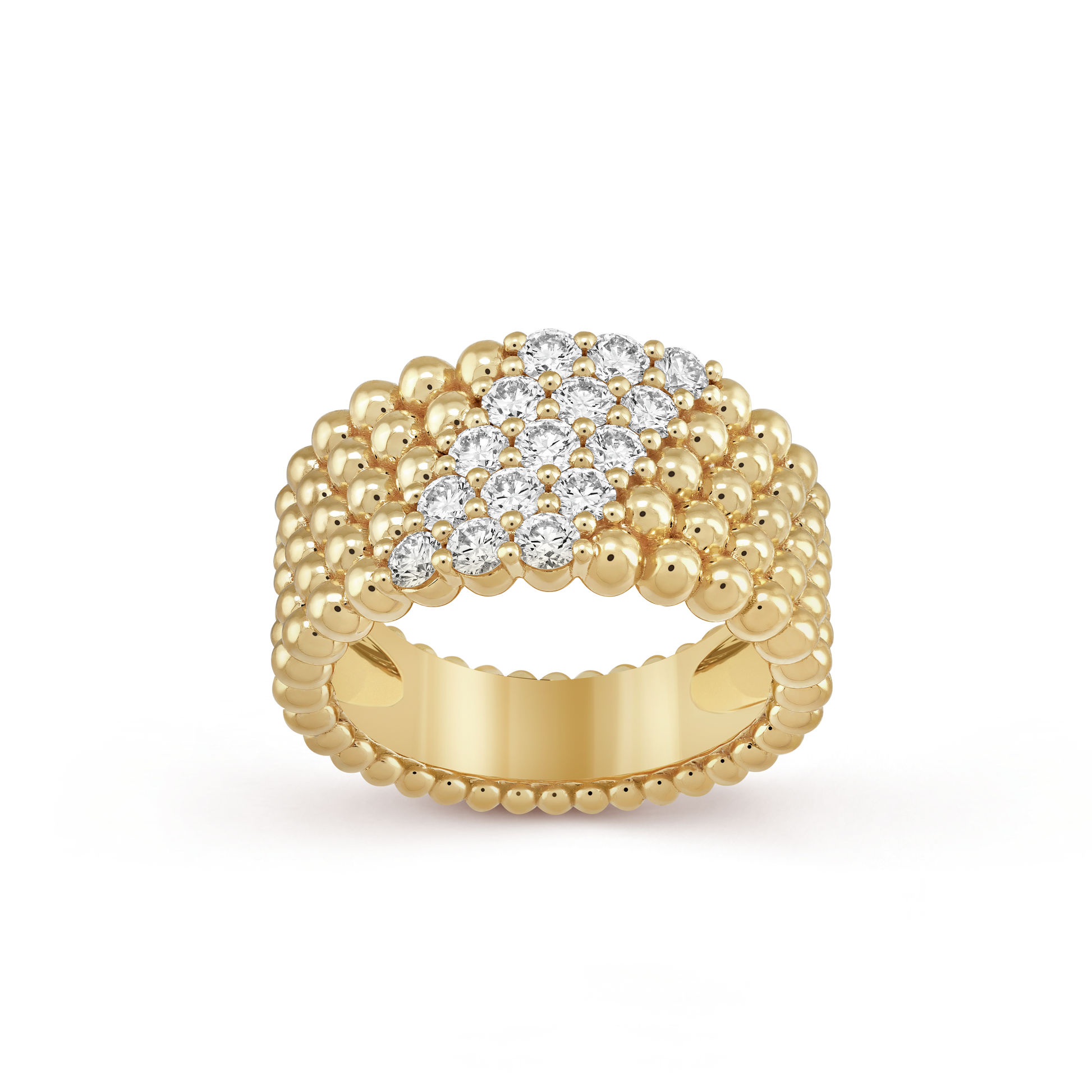 18K Celestial Perl̩e Diamonds Five Rows Ring