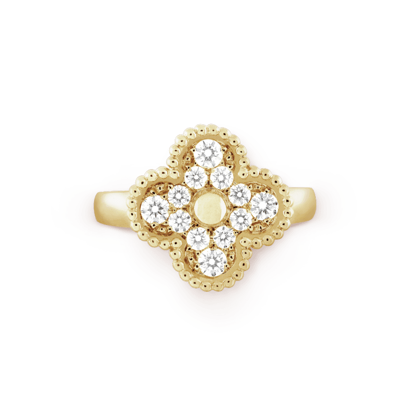 18K Celestial Vintage Alhambra Diamonds Ring