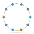 18K Vintage Alhambra Agate 10 Motifs Necklace