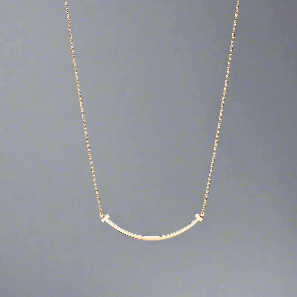 18K Celestial T Smile Pendant Necklace