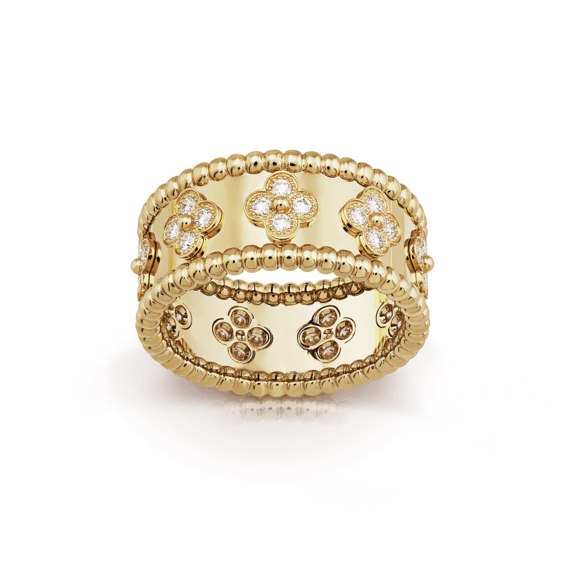 18K Celestial Perl̩e Clovers Ring