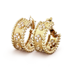 18k Perl̩e Clovers Hoop Earrings