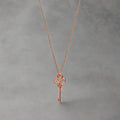 18K Celestial T Keys Woven Pink Diamonds Medium Necklace