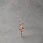18K Celestial T Keys Woven Pink Diamonds Medium Necklace