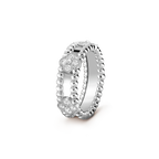 18K White Gold Perl̩e Clovers Ring