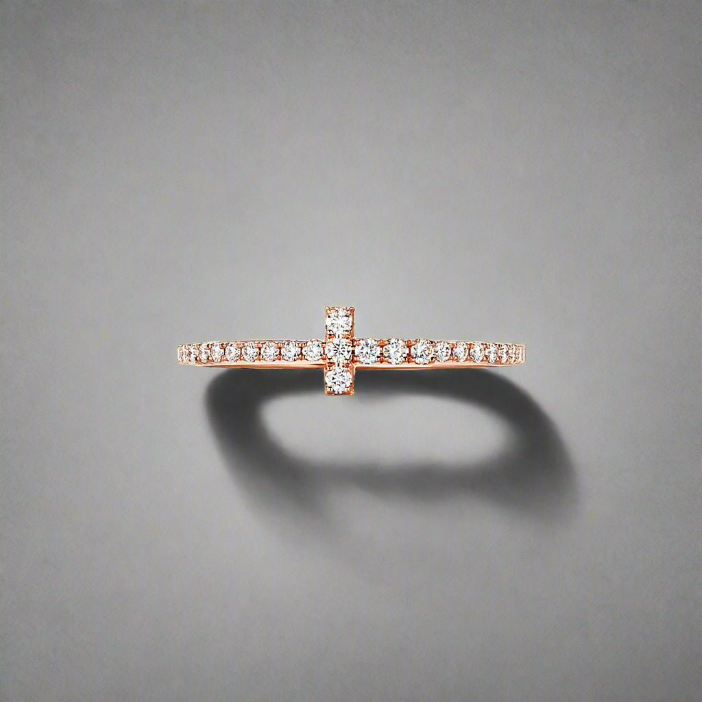 18K Celestial T Diamond Wire Ring
