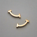 18K Celestial T Smile Yellow Gold Earrings