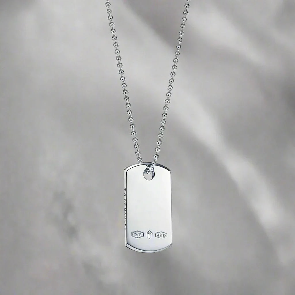 18K Celestial T 1837 Tag Pendant Necklace