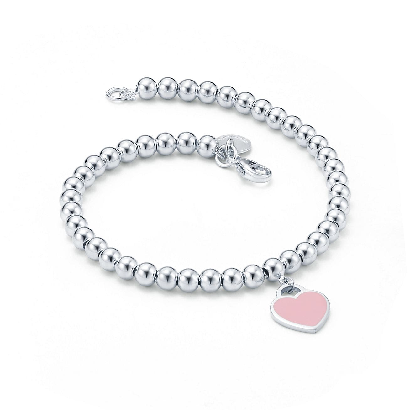 18K Celestial Return to T Pink Heart Tag Bead Bracelet