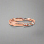 18K Celestial T Lock Diamonds Rose Gold Ring