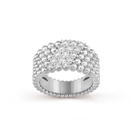 18K Celestial Perl̩e Diamonds Five Rows Ring