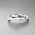 18K Celestial T Lock Diamonds White Gold Ring