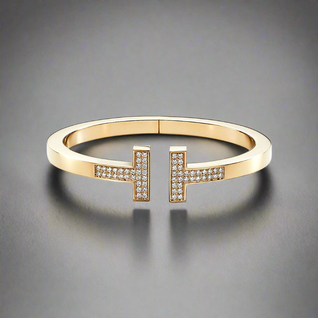 18K Celestial T Diamond Square Bracelet