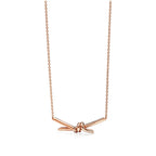 18K Celestial T Knot Pendant Diamond Necklace