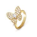 18K Two Butterfly Ring