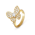 18K Two Butterfly Ring