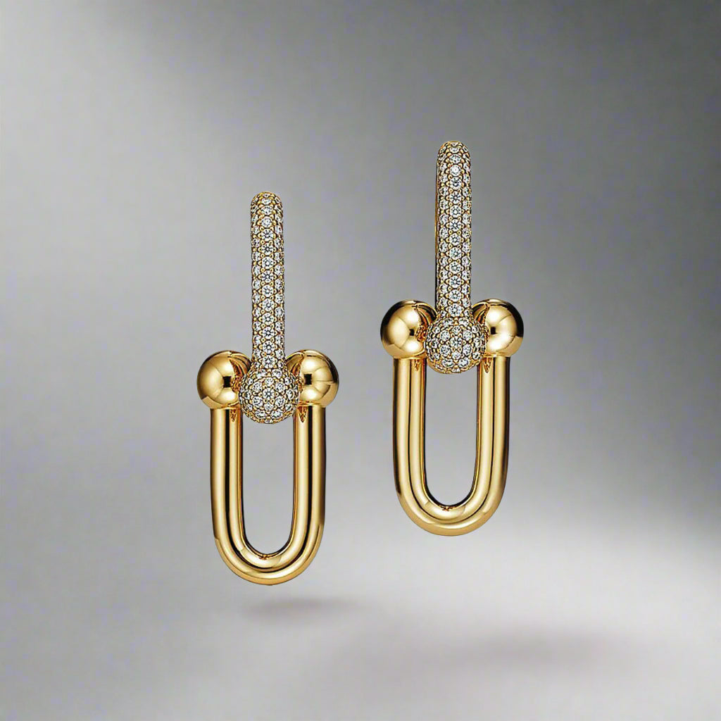 18K Celestial T HardWear Large Link Diamonds Earrings