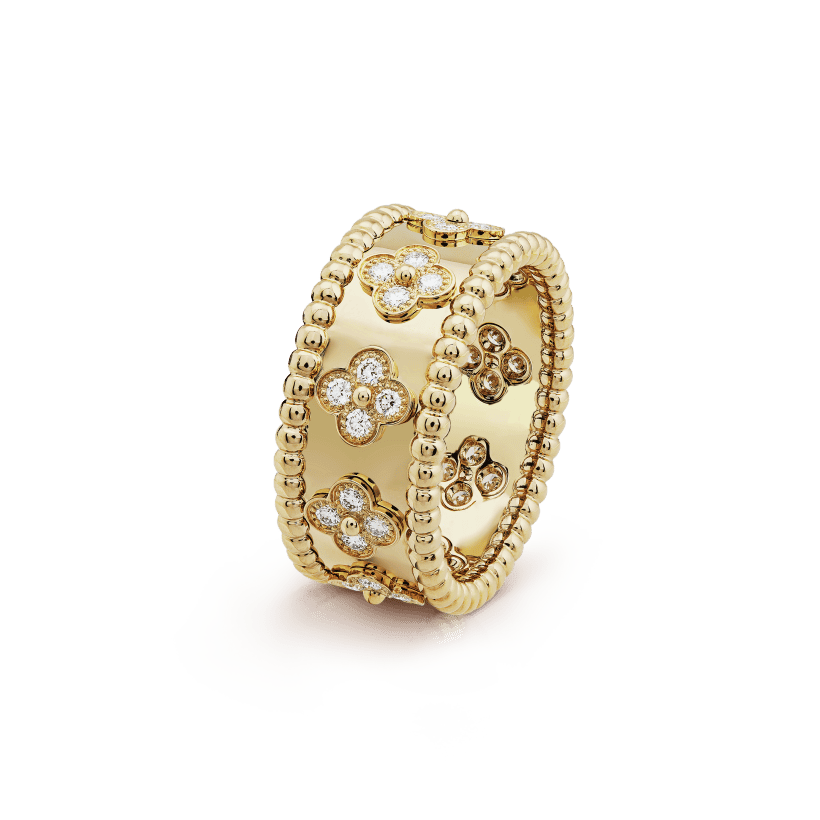 18K Celestial Perl̩e Clovers Ring