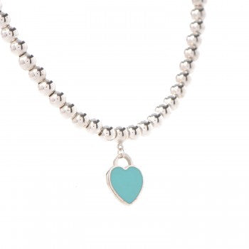 18K Celestial Return to T Heart Tag Bead Necklace