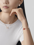 18K Celestial Lucky Spring Plum Blossom Earrings