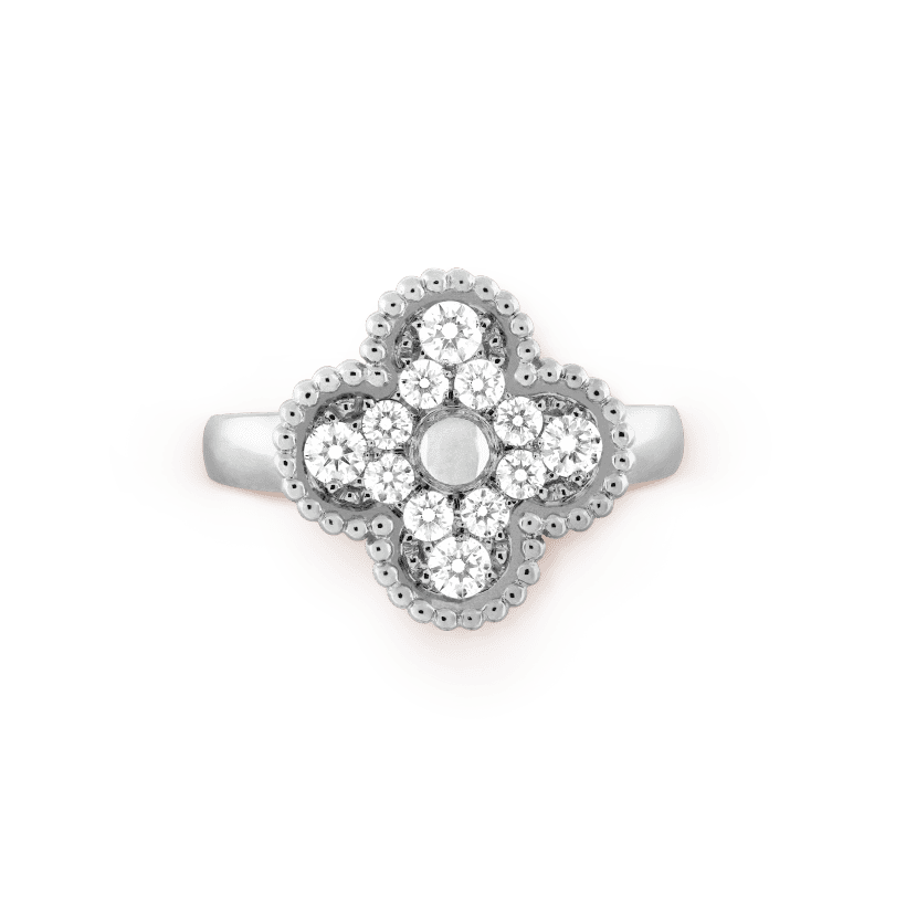 18K Celestial Vintage Alhambra Diamonds Ring