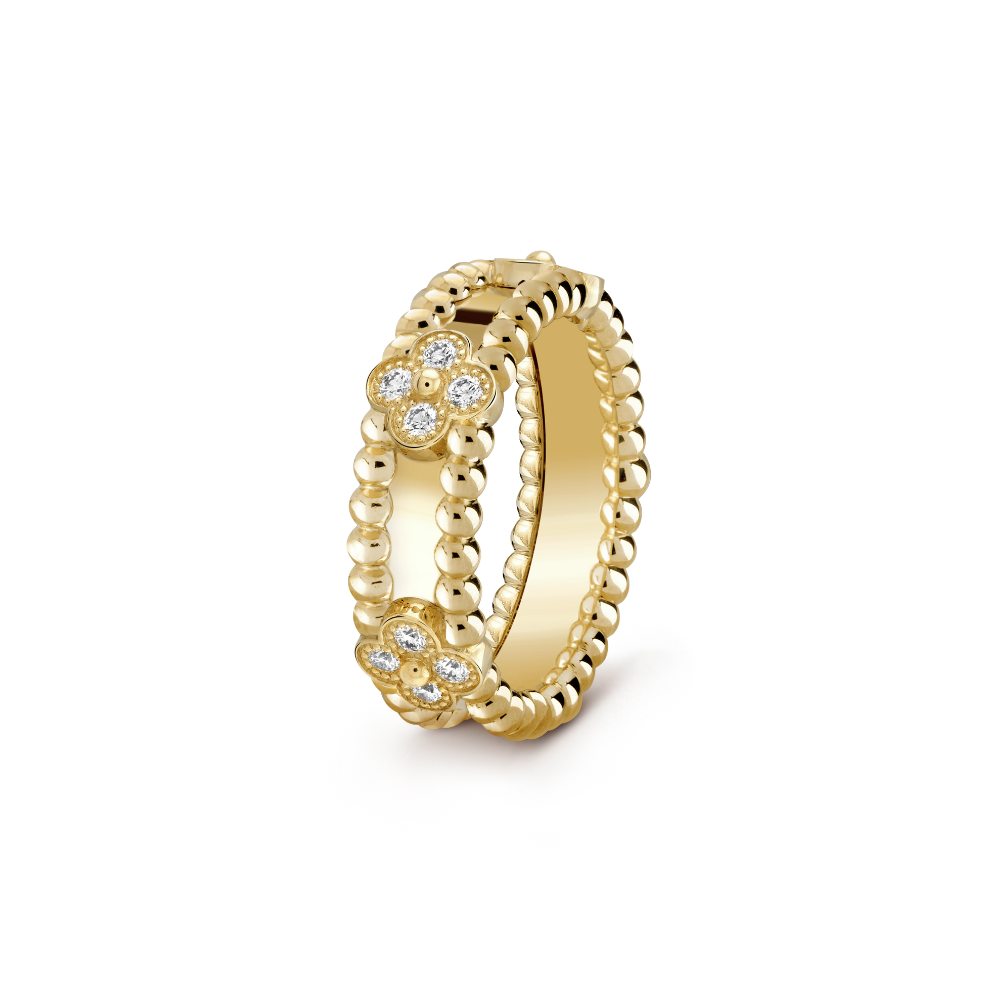 18K Celestial Perl̩e Clovers Ring