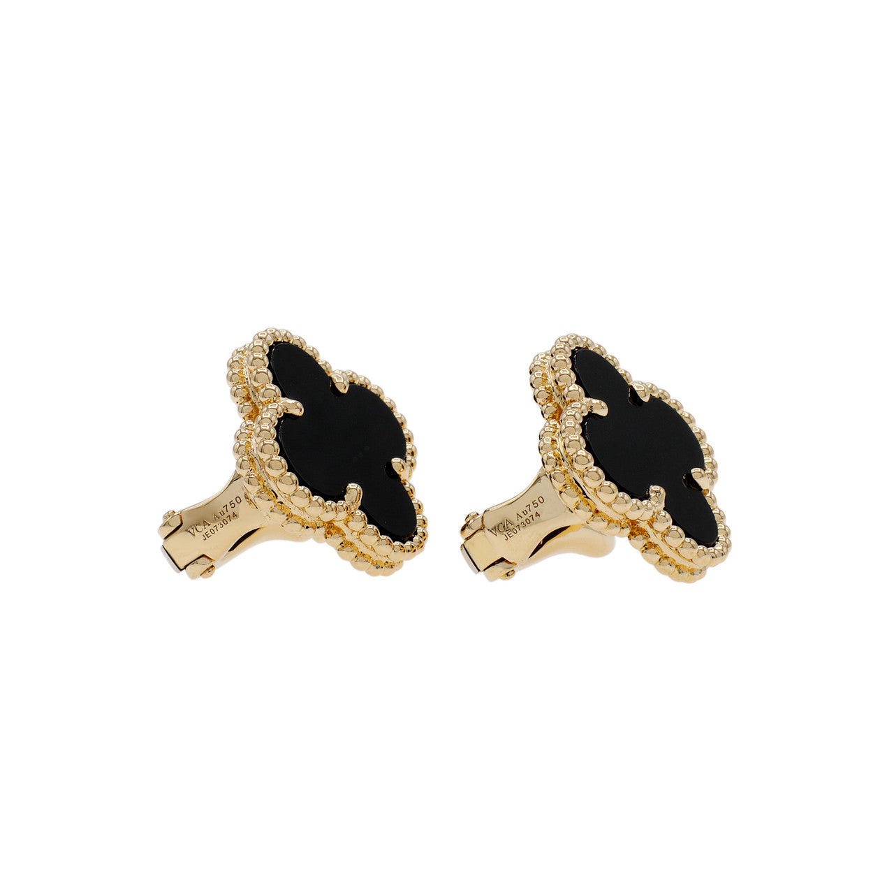 18K Celestial Vintage Alhambra Black Earrings