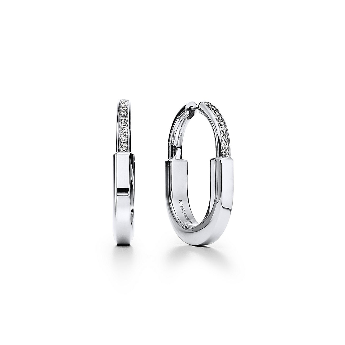 18K Celestial T Lock Diamonds Medium Earrings