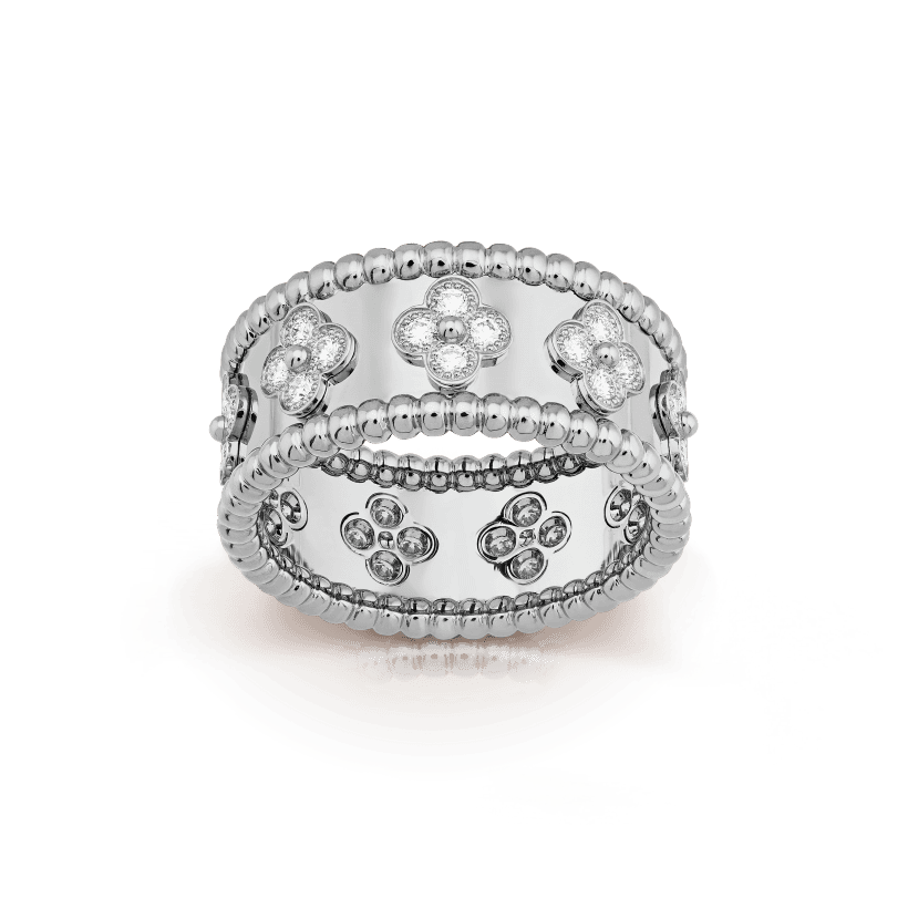 18K Celestial Perl̩e Clovers Ring