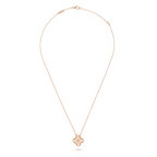 18K Celestial Rose Gold Sweet Alhambra Diamond Necklace