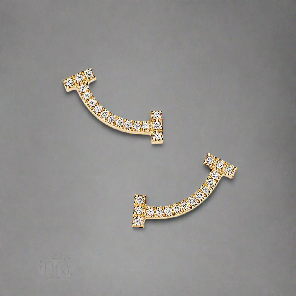 18K Celestial T Smile Diamonds Earrings