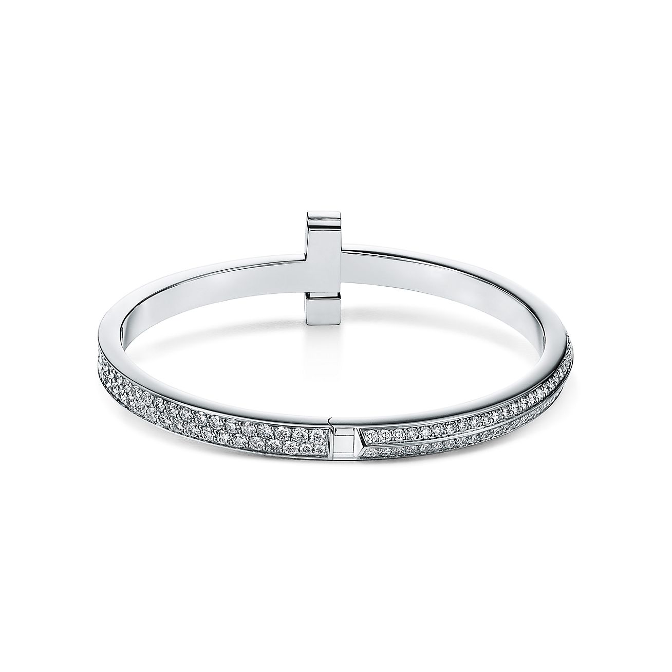 18K Celestial T1 Wide Diamond Hinged Bangle Bracelet