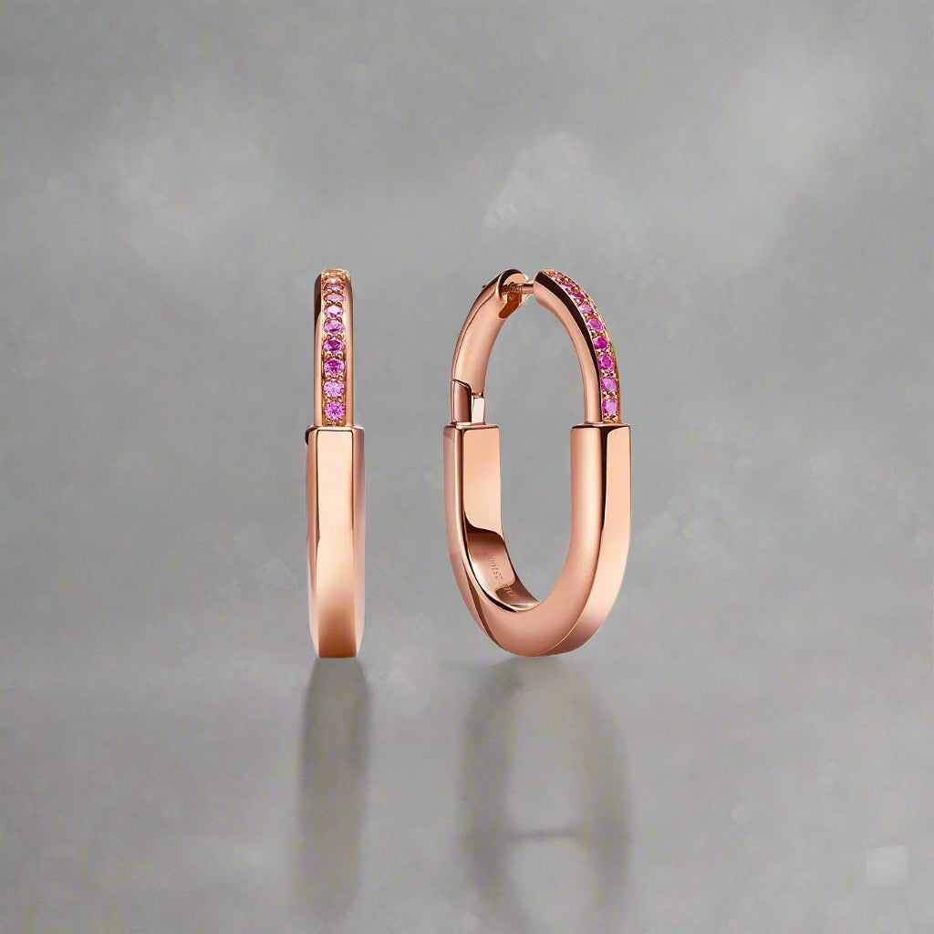 18K Celestial T Lock ROSÌä Edition Medium Earrings