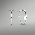 18K Celestial T Hoop Earrings