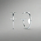 18K Celestial T Hoop Earrings