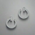 18K Celestial T T1 Open Hoop White Gold Earrings